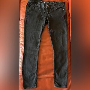 Express Black Denim Jeans Leggings Zelda Slim Fit Ultra Low Rise SZ 8S